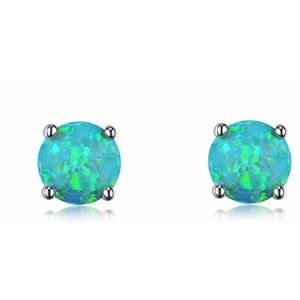 Green Opal Studs